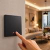 QOLTEC Smart 1-Gang Light Switch | Wi-Fi | Timer | Tuya | Smart Life | Black - (52722)