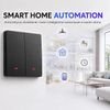 QOLTEC Smart 2-Gang Light Switch | Wi-Fi | Timer | Tuya | Smart Life | Black - (52708)
