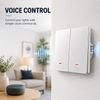 QOLTEC Smart 2-Gang Light Switch | Wi-Fi | Timer | Tuya | Smart Life | White - (52706)
