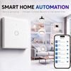 QOLTEC Smart Touch 1-Gang Light Switch | Wi-Fi | Timer | Tuya | Smart Life | Tempered Glass | White - (52715)