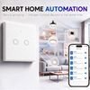 QOLTEC Smart Touch 2-Gang Light Switch | Wi-Fi | Timer | Tuya | Smart Life | Tempered Glass | White - (52716)