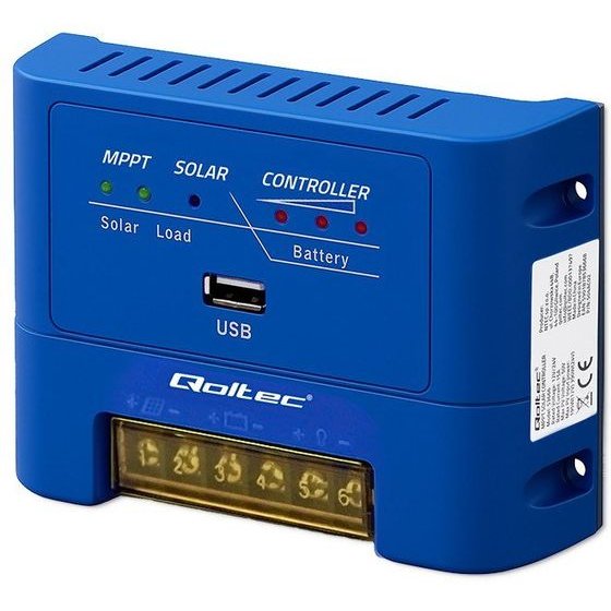 QOLTEC Solar Charge Controller Mppt 15A For Powering Dc Consumers And Charging Batteries 12V / 24V | LiFePO4 - (53671)