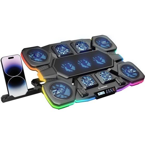 RAMPAGE Gaming Glacier Laptop Cooling Stand Black - (GLACIERS50)