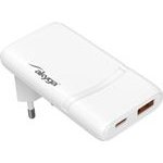 Akyga Usb Ladegerat 65 W USB-C(R), USB-A Weiss Headphones, Mobile phone, Tablet, Telephone, Universal, Portable speaker, Portable printer, Portable Gaming console, Netbook, Laptop, Mobile Computer White Ac Fast Charging Auto - (AK-CH-31)