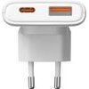 Akyga Usb Ladegerat 65 W USB-C(R), USB-A Weiss Headphones, Mobile phone, Tablet, Telephone, Universal, Portable speaker, Portable printer, Portable Gaming console, Netbook, Laptop, Mobile Computer White Ac Fast Charging Auto - (AK-CH-31)