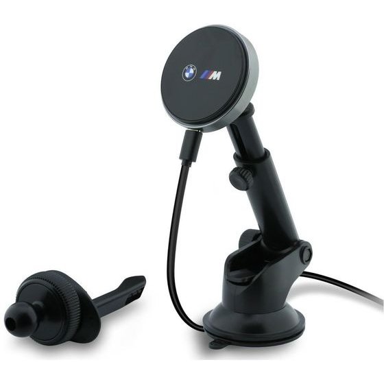 BMW Uchwyt Samochodowy M Edition Indukcyjny 25W Qi2 Magsafe Na kokpit/Do szyby/Do Kratki Czarny - (BMCMM26MRK)