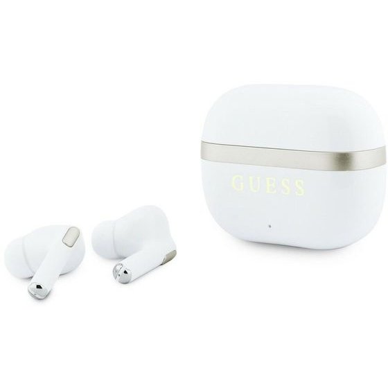 Guess Earphones Tws Glossy Gold Lineprinted Classic Logo White - (GUTWSN2HGGSH)