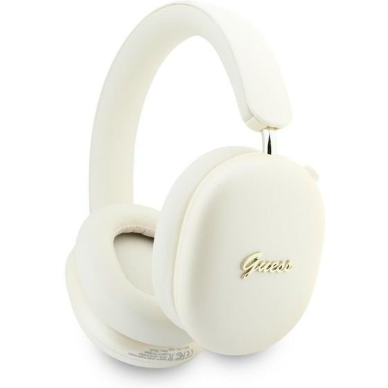 Guess Headphones Metallic Effect Metal Script Logo Bluetooth Enc Beige - (GUBHP10HMBSE)