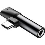 Baseus Audio Converter L41 Adapter From USB-C To USB-C Port + 3.5 Mm Headphone Jack Black (CATL41-01) - Outlet - (6953156282278-POW)