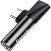 Baseus Audio Converter L41 Adapter From USB-C To USB-C Port + 3.5 Mm Headphone Jack Black (CATL41-01) - Outlet - (6953156282278-POW)