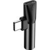 Baseus Audio Converter L41 Adapter From USB-C To USB-C Port + 3.5 Mm Headphone Jack Black (CATL41-01) - Outlet - (6953156282278-POW)