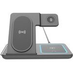 Lamtech 3-IN-1 Foldable Wireless Charger Stand 15W Compatible With Apple Devices Black - (LAM981203)