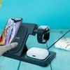 Lamtech 3-IN-1 Foldable Wireless Charger Stand 15W Compatible With Apple Devices Black - (LAM981203)