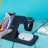 Lamtech 3-IN-1 Foldable Wireless Charger Stand 15W Compatible With Samsung Devices Black - (LAM981210)