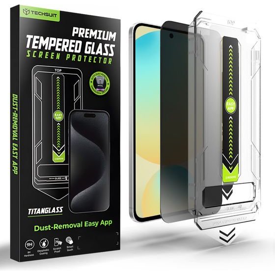 Techsuit - [Fingerprint Unlock Compatible] Titanglass Crystalhd - Samsung Galaxy S24 Fe / A56 5G - Privacy