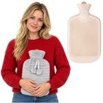 Ruhhy Rubber Hot Water Bottle In a Cover 2000ml - (19516-0)
