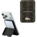 LACOSTE Pvc Blend Monogram Petit Pique Magsafe Wallet With Stand Brown - (LCWMCS6PBSW)
