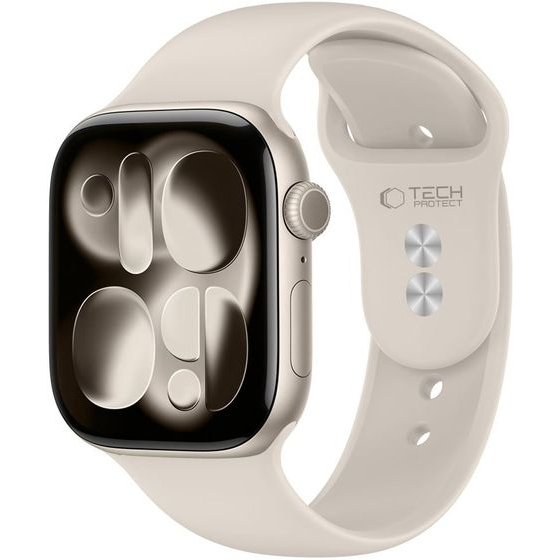 Tech-Protect Silicone Apple Watch 8 / 9 / 10 / 11 / 12 / Se / Ultra (44 / 45 / 46 / 49 MM) STARLIGHT