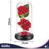 Glimz Rose in glass - luminous 22cm - (19501-0)
