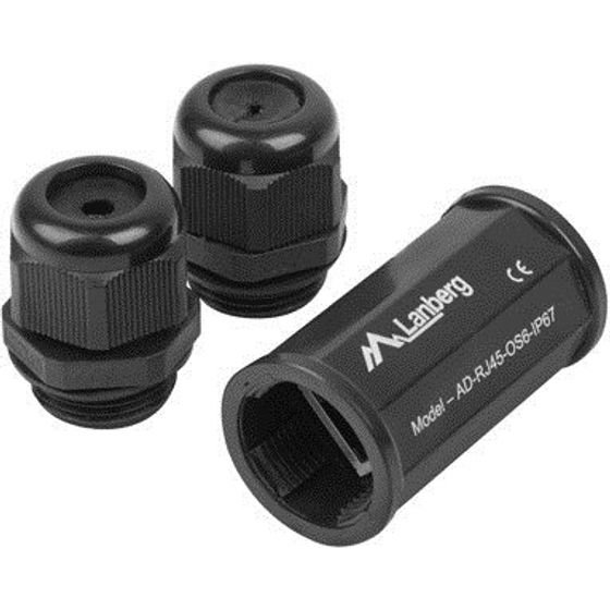 Lanberg Cable Gender Changer RJ-45 Black - (AD-RJ45-OS6-IP67)