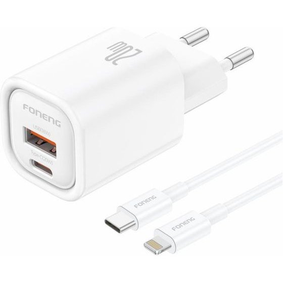 Foneng ��������� �������� ������� �������� �� ����� Usb C Pd 20W & ������� Usb C �� Lightning 1m ����� - (EU70)