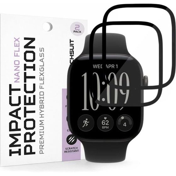 Techsuit - Nano Flex (2 pack) - Apple Watch 12 46mm - Black