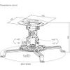 Maclean Ceiling Mount/Hanger For Projectors, 54-320 mm, Up To 13.5 kg, 360-Degree rotation, - (MC-200 W)