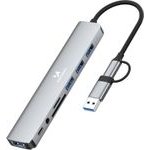 Wozinsky 8-in-1 Usb Hub With Usb 3.0 Sd Card Reader And Audio Output - Gray 5907769389511 - (WAH-81)