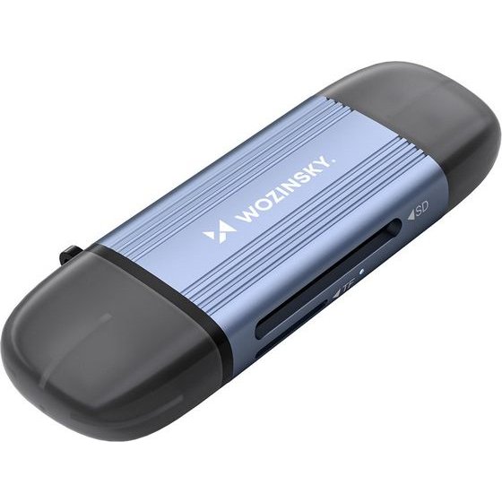 Wozinsky Memory Card Reader For Sd And Microsd USB-A 3.0 / USB-C 3.0 Aluminum - Gray 5907769389320 - (WCR-5G)