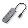 Wozinsky WHS080YSs 4 x USB-A 3.0 Aluminum Hub With Individual Switches And 15 Cm USB-C Cable - Gray 5907769389313 - (WHS088YSS)
