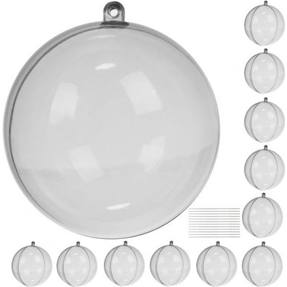 Ruhhy Transparent Baubles - Set Of 12 - (19533-0)
