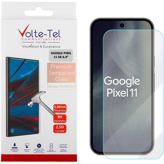 Volte-Tel Tempered Glass Google Pixel 11 5G 6.3in 9H 0.20mm 2.5D Finger Unlock Full GLUE - (5205308431517)