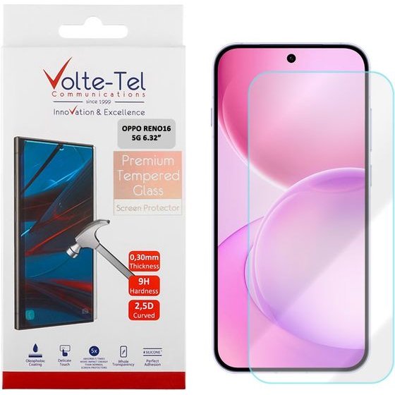 Volte-Tel Tempered Glass Oppo RENO16 5G 6.32in 9H 0.30mm 2.5D Full GLUE - (5205308431272)