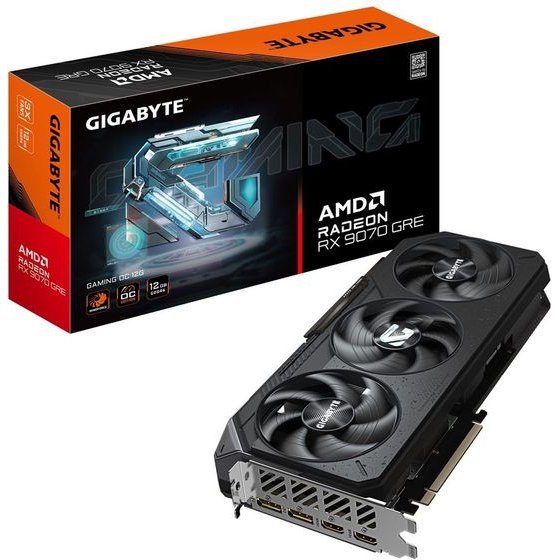 Gigabyte Radeon Rx 9070 Gre Gaming Oc 12G Amd 12 Gb GDDR6 - Graphics Card - (GV-R907GRegaming OC-12GD)