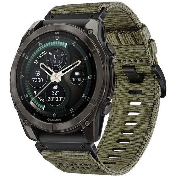 Tech-Protect Nylon Classic Garmin Fenix 5X / 5X Plus / 6X / 6X Pro / 7X / 8 / 8 Pro / 9 / 9 Pro (51 MM) Military GREEN