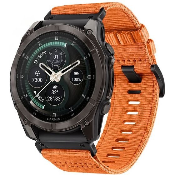 Tech-Protect Nylon Classic Garmin Fenix 5X / 5X Plus / 6X / 6X Pro / 7X / 8 / 8 Pro / 9 / 9 Pro (51 MM) Signal ORANGE