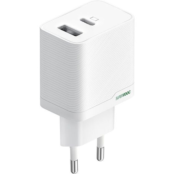 OPPO OSAB4CB4AE 45W USB-A + USB-C Wall Charger - White OSAB4CB4AE - (OPPO-110110230159)