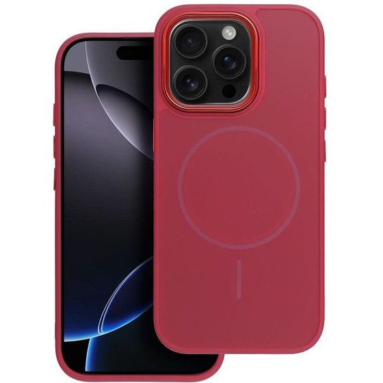 Case For Iphone 18 Pro Max / 17 Pro Max Frame Mag Cover Compatible With Magsafe Dark Cherry OEM