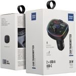 Blue Star Transmiter For Car Wave L1 Rgb Ambient Light Typ C x1 Usb x2 20W black