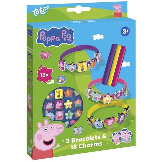 Totum Peppa Pig: 3 Bracelets & 18 Charms (BT360150)
