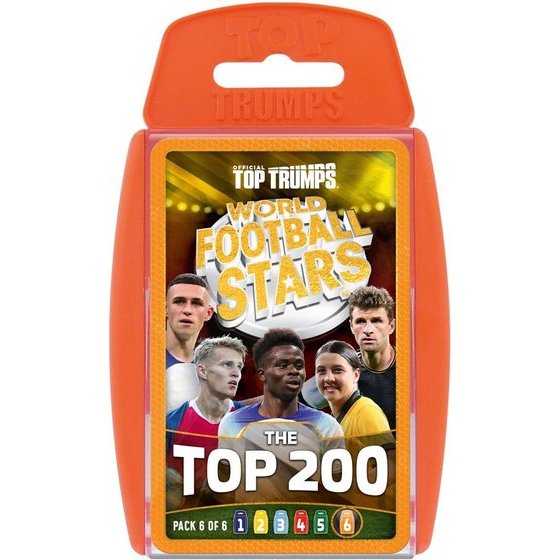 Winning Moves: Top Trumps - World Football Stars 2024 The Top 200 Pack 6 - Card Game (WM04841-EN1-6)