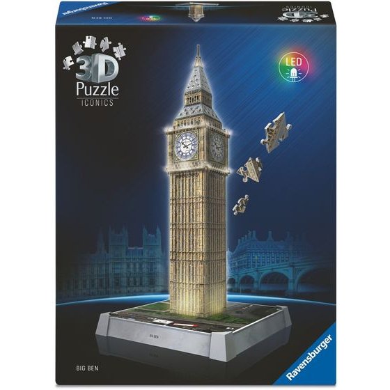 Ravensburger 3D Puzzle: 3D Iconics - Big Ben Night Edition (216pcs) (12008025)