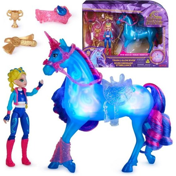 Spin Master Unicorn Academy: Train & Glow River - Isabel & River Doll (6075347)