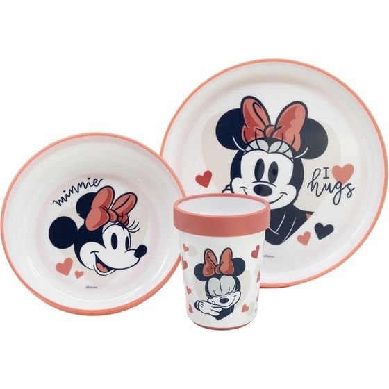 Stor Disney: Minnie Mouse Heart Full - Baby Non Slip 3 Pcs Bicolor Premium Set In Gift Box (10795)