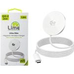Lime ��������� ��������� Magsafe 25W QI2.2 LWM25W Avs Ultra Slim ���������� �� ������� USB-C ���������� 1.2m WHITE