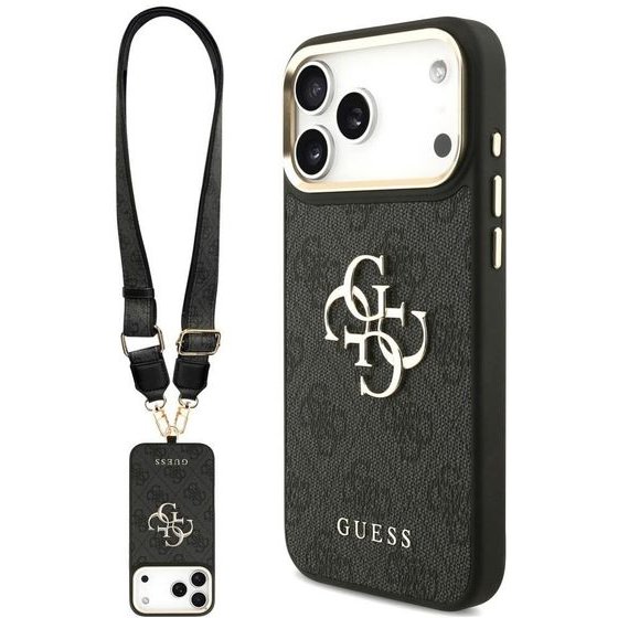 Guess Case 4G Big 4G Classic Logo Big Strap Metal Buttons For Iphone 18 Pro / 17 Pro Black - (GUHCP18LP4G4BCSK)