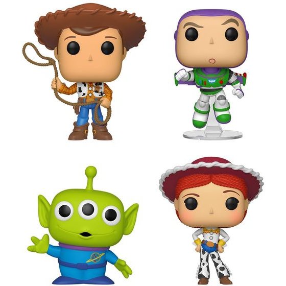 Funko Pop! 4-Pack Disney: Toy Story - Woody, Buzz Lightyear, Alien, Jessie Vinyl Figures