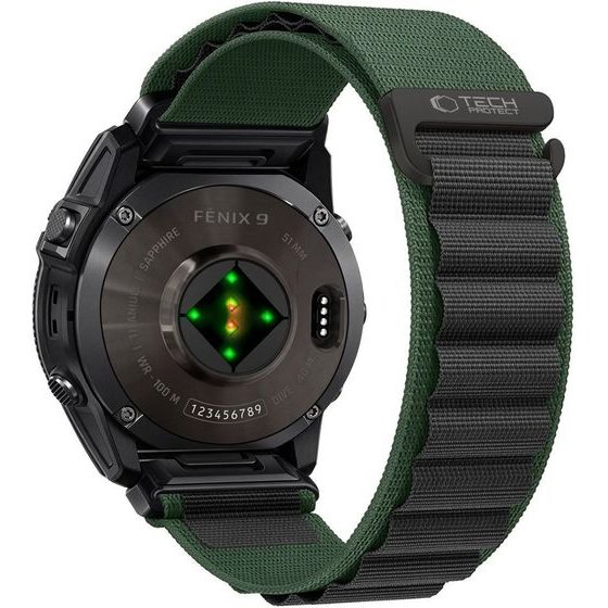 Tech-Protect Nylon Pro Garmin Fenix 5X / 5X Plus / 6X / 6X Pro / 7X / 8 / 8 Pro / 9 / 9 Pro (51 MM) GREEN/BLACK
