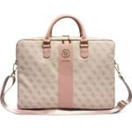 Guess Pu 4G Stripe Metal Logo Computer Bag 14 Pink - (GUCB146PG4S4RP)