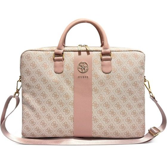 Guess Pu 4G Stripe Metal Logo Computer Bag 14 Pink - (GUCB146PG4S4RP)
